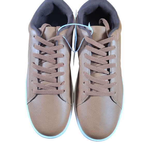 Royal Class Men's Dress Sneaker Size 9 Vegan Leather Casual Brown Lace Up Casual - Picture 2 of 11